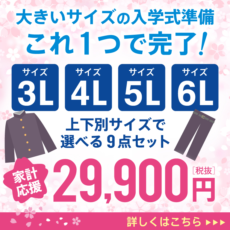 大きいサイズの入学式準備 これ1つで完了